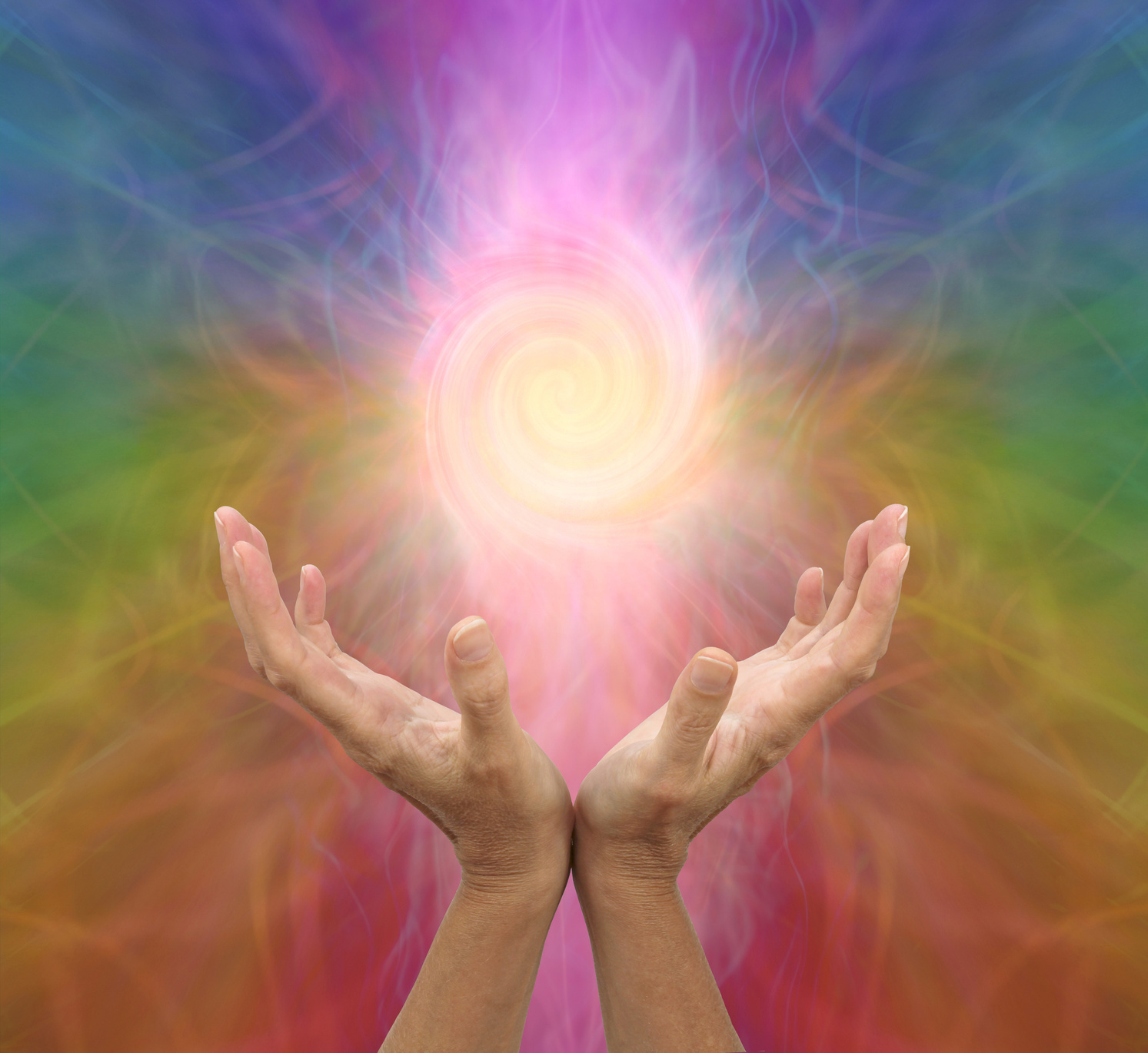 Channelling rainbow coloured  vortex healing energy